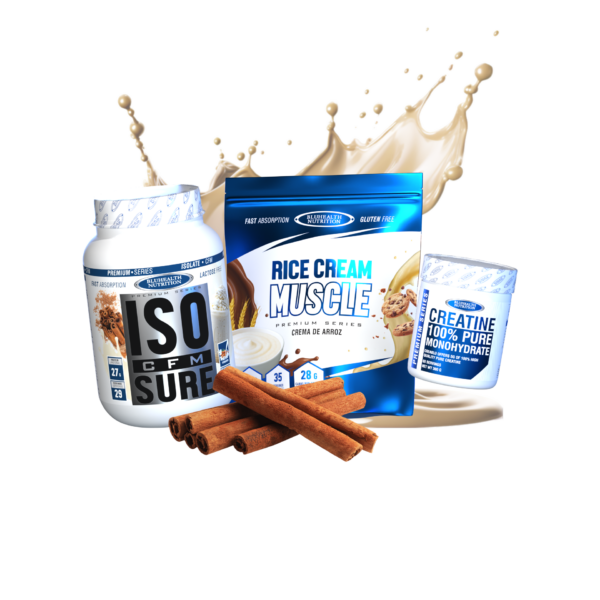 ISO CFM SURE 2lb + Rice Cream Muscle 1.2kg + Creatina Monohidratada 300g