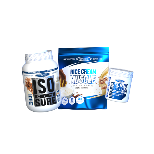 ISO CFM SURE 2lb + Rice Cream Muscle 1.2kg + Creatina Monohidratada 300g