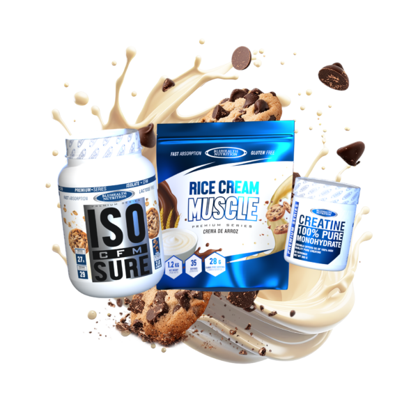 ISO CFM SURE 2lb + Rice Cream Muscle 1.2kg + Creatina Monohidratada 300g
