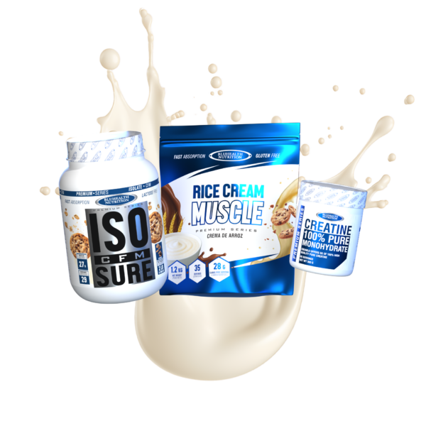 ISO CFM SURE 2lb + Rice Cream Muscle 1.2kg + Creatina Monohidratada 300g