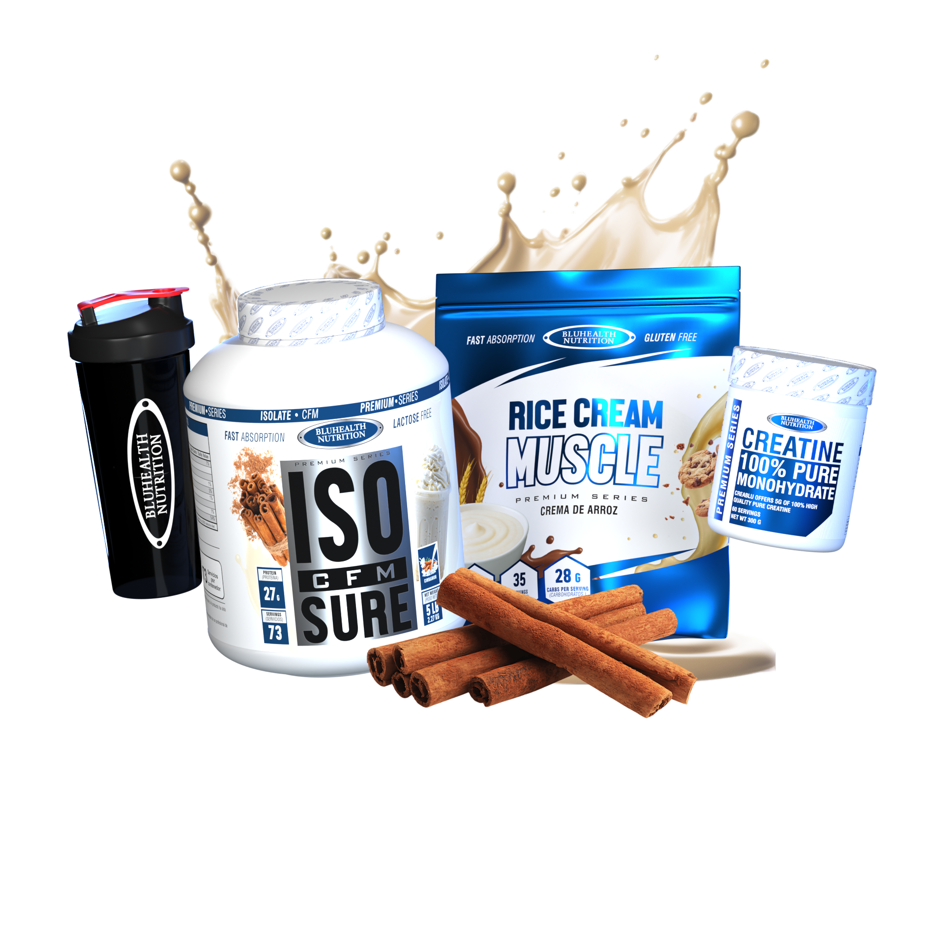 Cfm Rice ISO CFM SURE 5lb + Rice Cream Muscle 1.2kg + Creatina Monohidratada ...