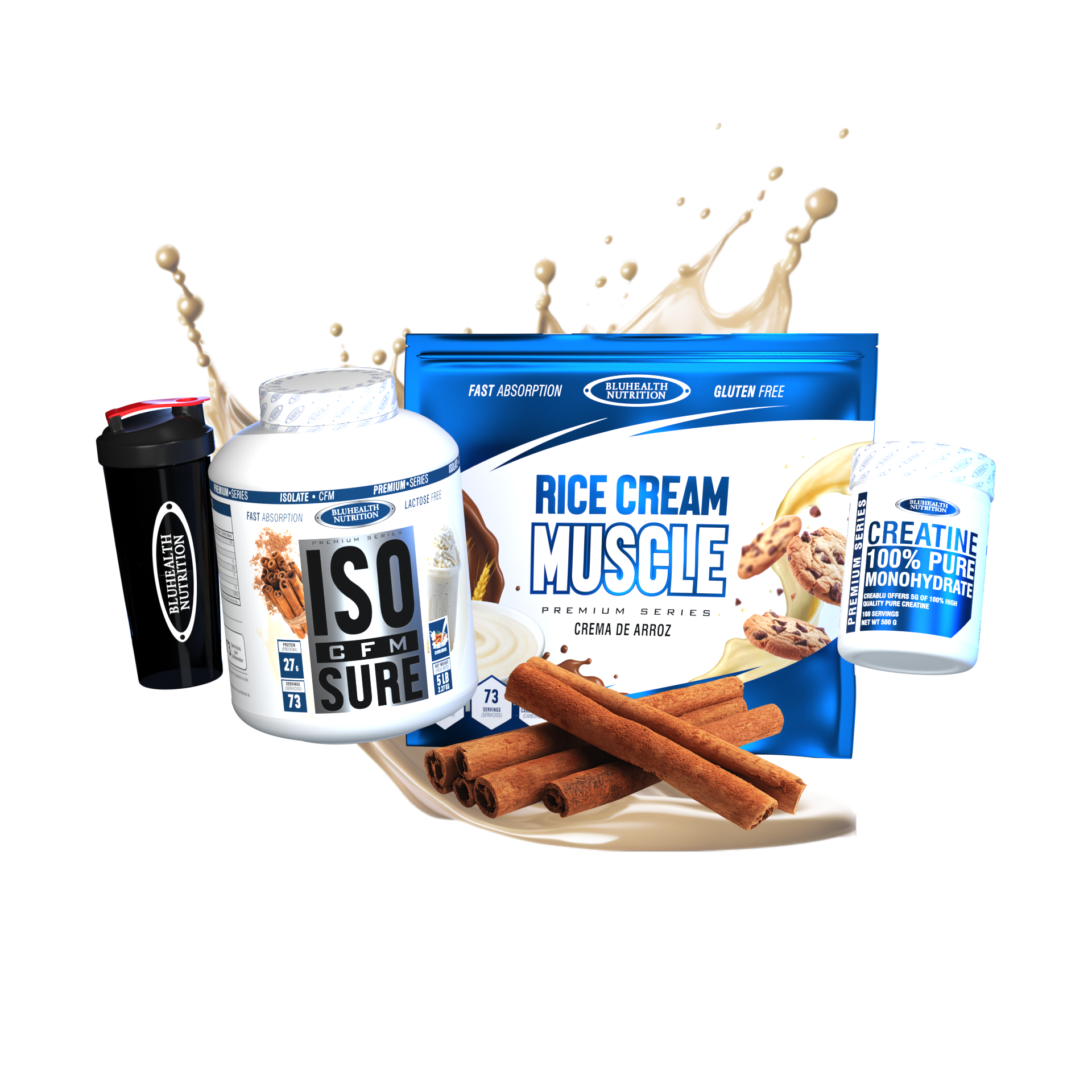 Cfm Rice ISO CFM SURE 5lb + Rice Cream Muscle 2.5kg + Creatina Monohidratada ...