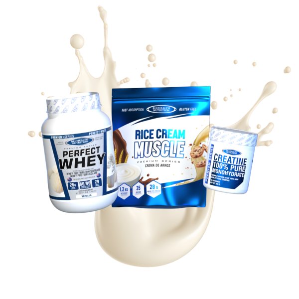 Perfect Whey 2lb + Rice Cream Muscle 1.2kg + Creatina Monohidratada 300g