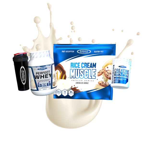 Perfect Whey 2lb + Rice Cream Muscle 2.5kg + Creatina Monohidratada 500g