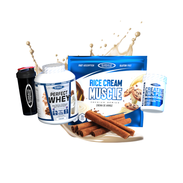Perfect Whey 5lb + Rice Cream Muscle 2.5kg + Creatina Monohidratada 500g