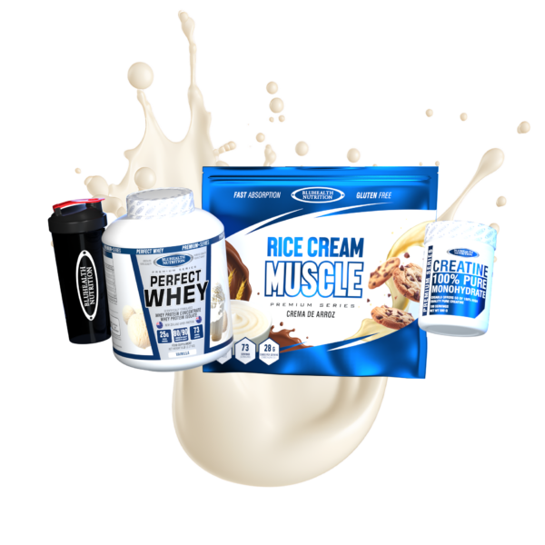 Perfect Whey 5lb + Rice Cream Muscle 2.5kg + Creatina Monohidratada 500g