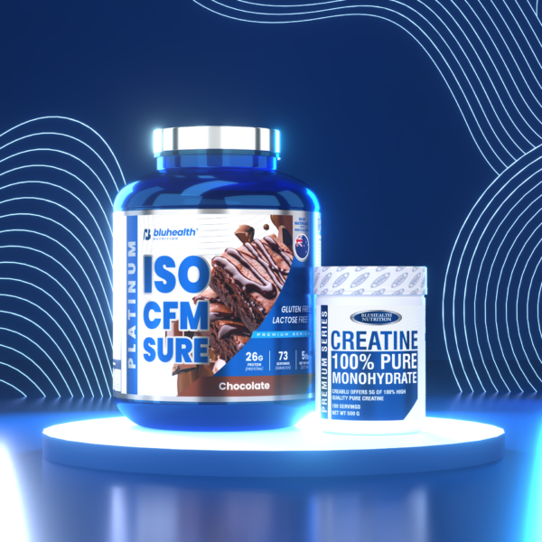 ISO CFM SURE 5lb Chocolate + Creatina 500gr Platinum ISO CFM SURE 5lb + Creatina Monohidratada 500g