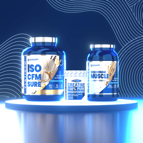 Platinum ISO CFM SURE 5lb +Platinum Rice Cream Muscle 1.2kg + Creatina Monohidratada 300g