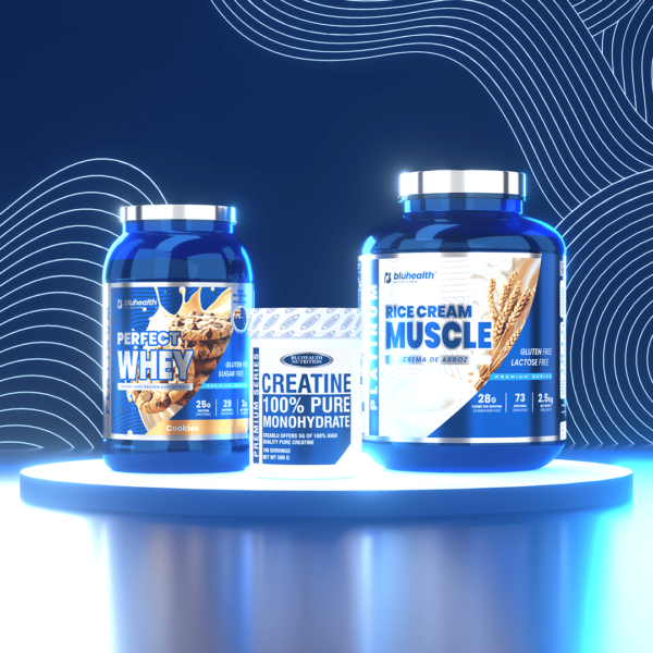 Platinum Perfect Whey 2lb + Platinum Rice Cream Muscle 2.5kg + Creatina Monohidratada 500g